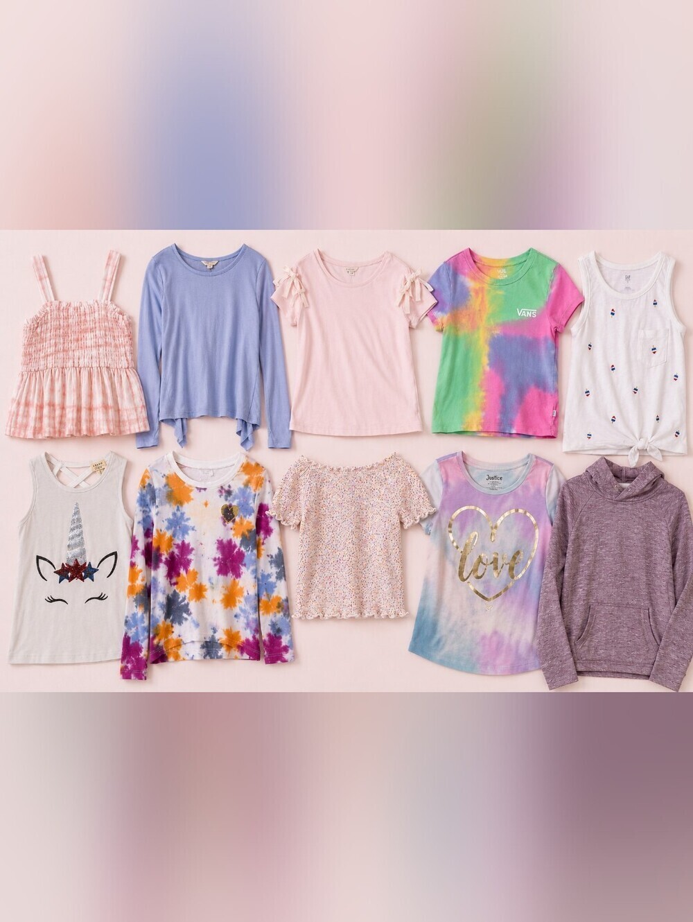 Bundle Girls Tops Size 10/10-12/XS Tween Justice Vans GAP Ivory Ella Habitual